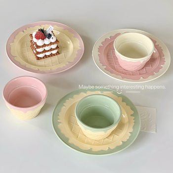 Internet Celebrity Yogurt Bowl Ins-style High-appearance Value Breakfast Bowl Girls' Heart Household Ice Cream Bowl Creative Korean-style Tableware