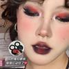 Dark Tipsy Makeup~ Gothic Smoky Palette Red and Black Punk Smoky Makeup Eye Shadow American Sexy Small Smoky Cut-Off