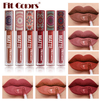 Fitcolors Bohemian Style Lip Glaze 6 Colors Matte Not Easy to Stick to the Cup Kaleidoscope Lip Gloss Velvet Lipstick Cross-Border