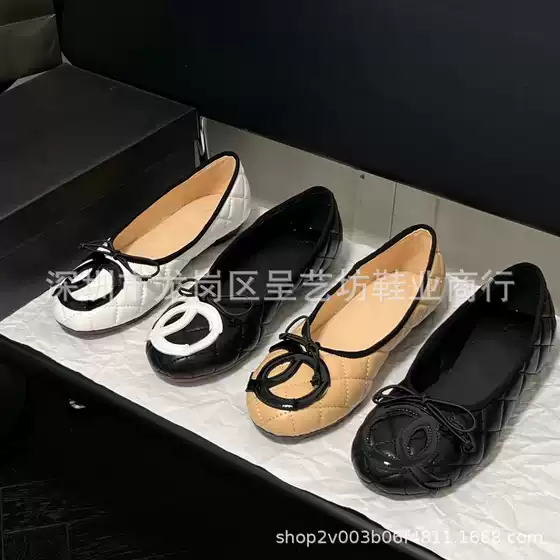 Xiaoxiangfeng Lingge Single 2026 New Butterfly Bow Ballet Dance Shoes Casual Flat Shoes Shallow Mouth One Step Stepping Grandma Shoes