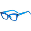 Cross-border Retro Thick Frame Men's and Women's Plain Cat's Eye Anti-blue Light Anti-ruffian Handsome Frame with Myopic T-shaped Tom Glasses