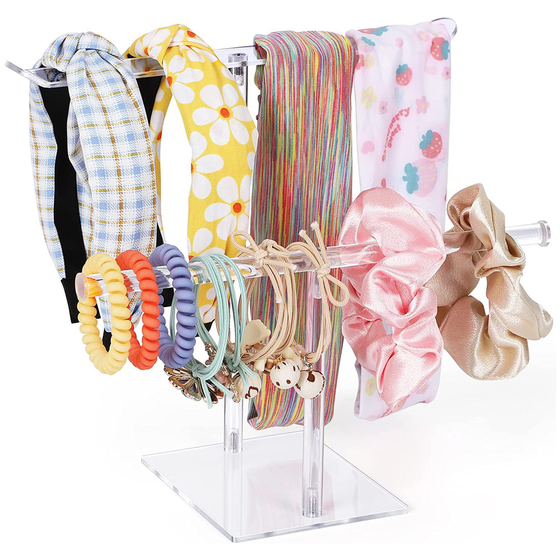 Factory direct acrylic two-layer headband headband hair accessories necklace hairband dressing table storage display rack