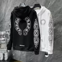 2026 Chrome Hearts Casual Printed Hooded Sweatshirt with Zipper, Complete with 3 Labels, Cross-Border