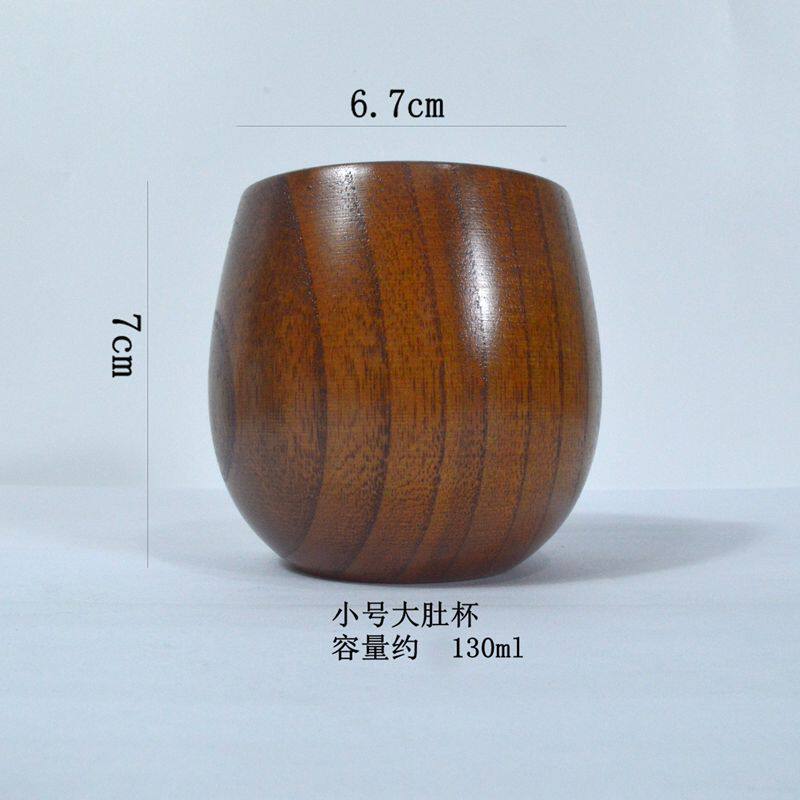 Carbonized Jujube Wood Japanese-Style Wooden Belly Cup Retro Wine Cup Wooden Cup Water Cup Jujube Wood Japanese-Style Wooden Belly Cup