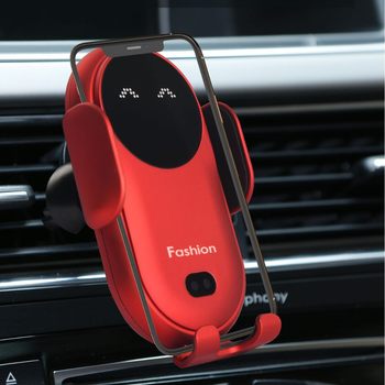 Car Wireless Charger S11 Car Navigation Mobile Phone Holder Wireless Charger Infrared Induction Opening and Closing Fast Charging