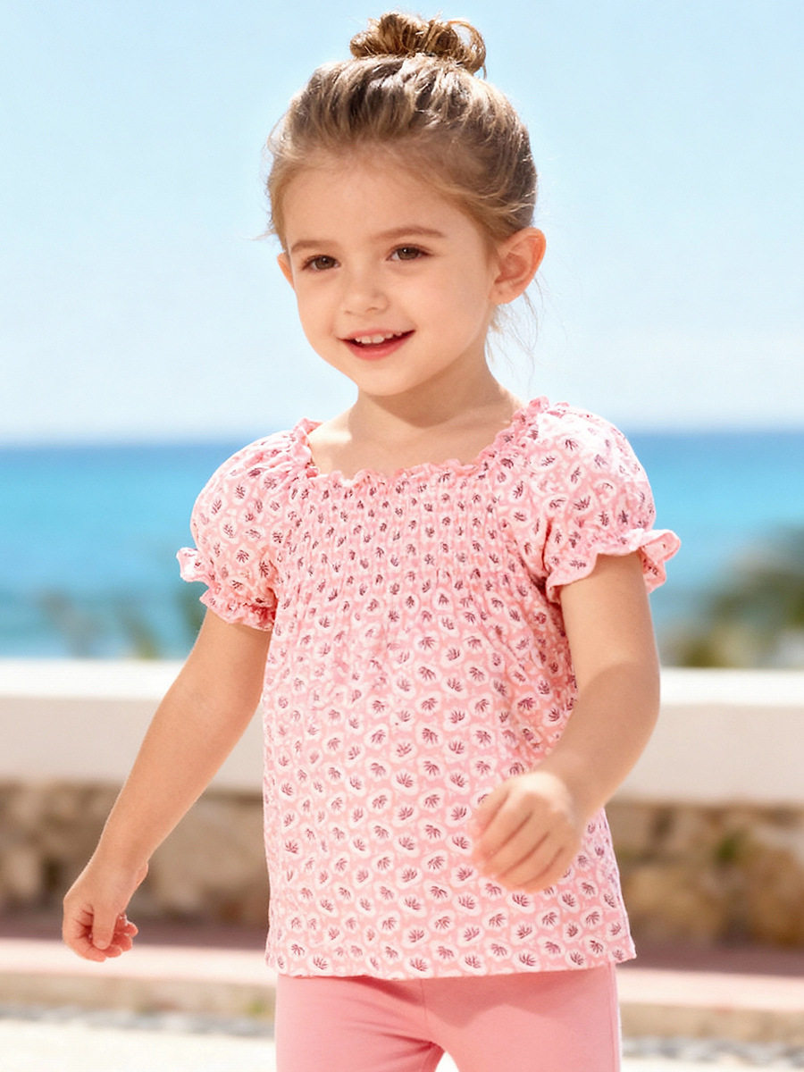 Kids' T-shirt, New Summer Girls' Short-sleeve Cotton Crewneck T-shirt