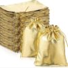 Factory Direct Supply Gold Drawstring Bags for Jewelry, Crafts, and Gifts