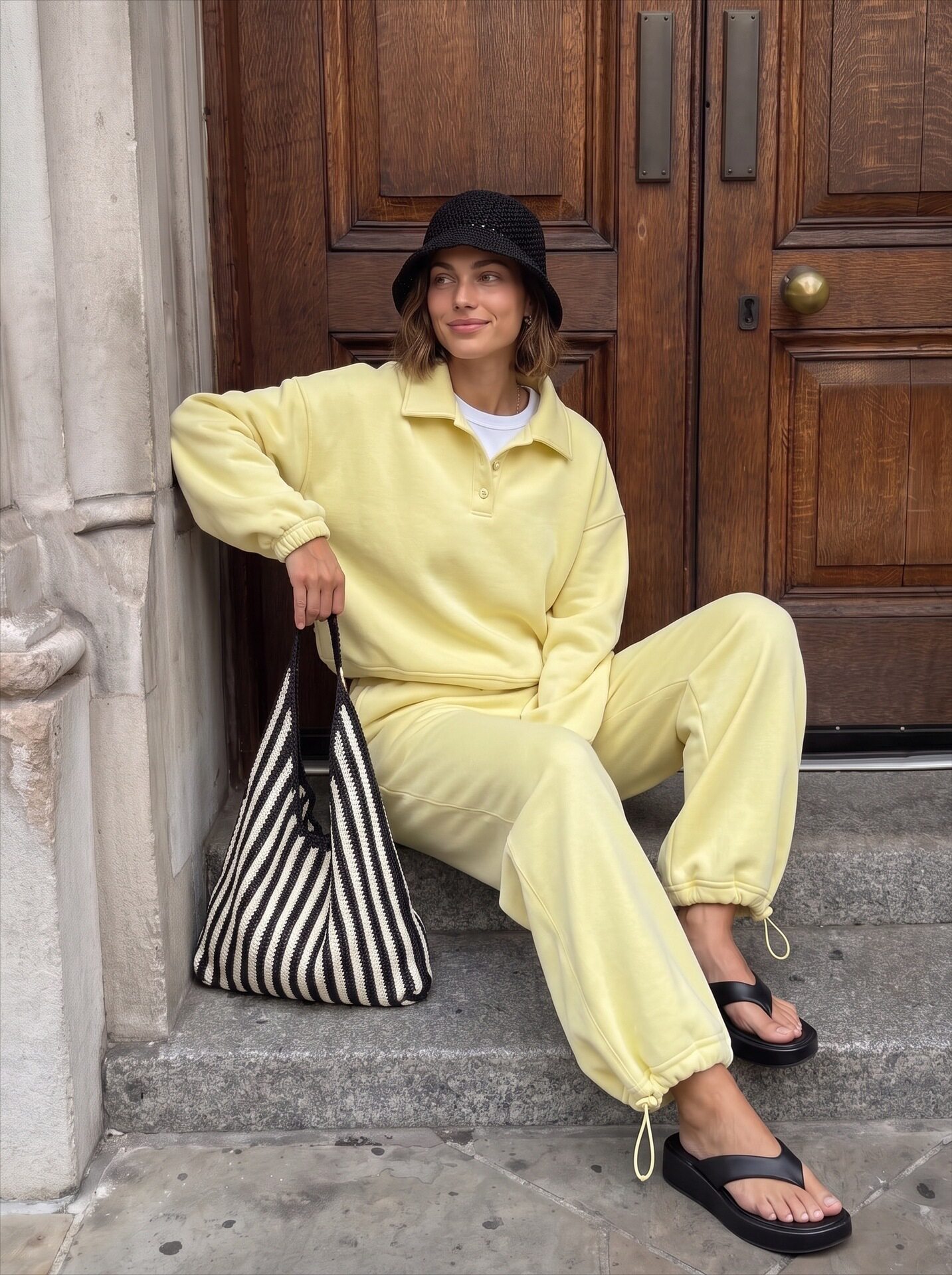 Womens Casual Two Piece Set Long Sleeve Polo Shirt Wide Leg Pants Stylish Sportswear for Everyday Wear Wholesale