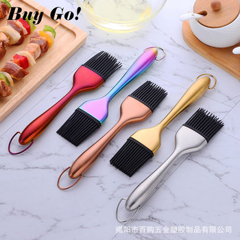 Stainless Steel Oil Brush, Soft Bristle Brush, Barbecue Brush, Baking Mooncake Brush, Egg Liquid Pizza Brush, Non-Shedding, Detachable Oil Brush