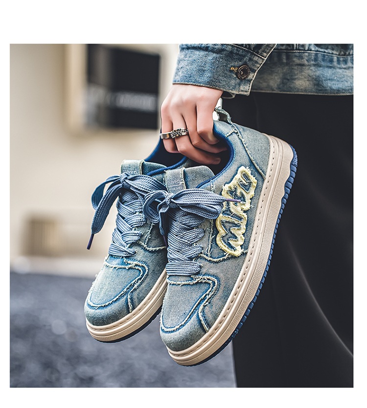 Meiretu Spring/Summer New Men's Shoes Denim Breathable Thick-Soled Ins Trend Casual Retro Canvas Shoes 992 1 O1CN019H4KJt1YyfprHUEtz !!2212671423128 0 cib