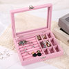Fashionable Simple Large Capacity Portable Multi-grid Suede Exquisite Jewelry Box Earrings Necklace Ring Storage Box