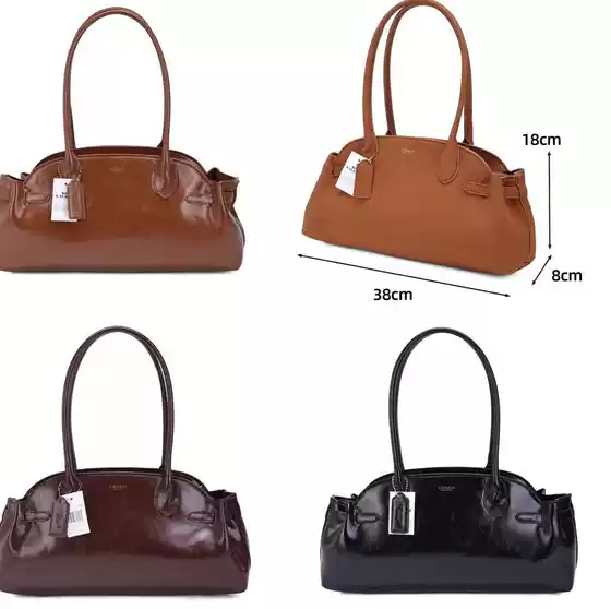 Kou's New Empire Carryall Bowling Baguette Underarm Bag Large Capacity Tote Bag Fashionable Boston Style