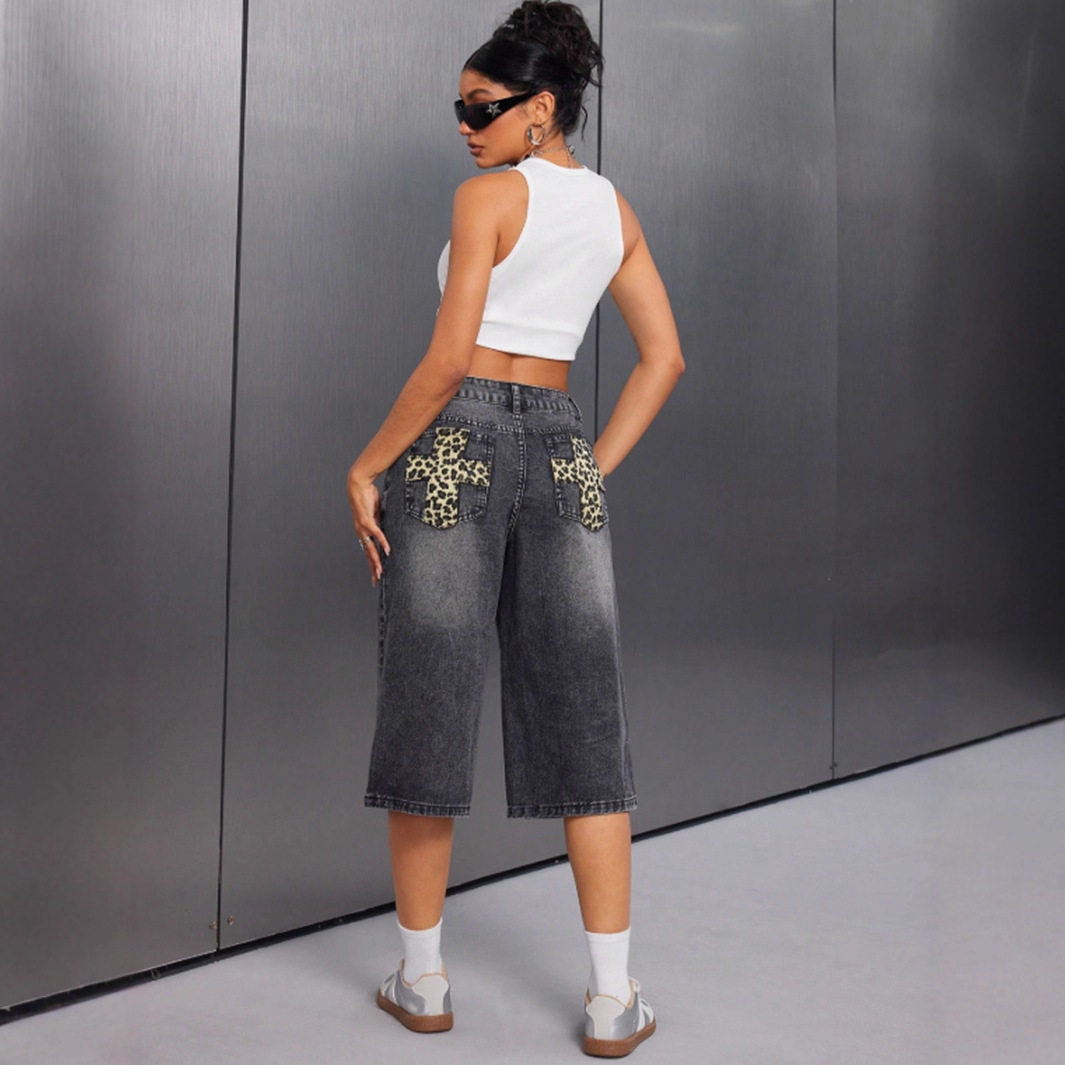High Waisted Vintage Denim Shorts Stylish Retro Design Comfortable Fit Perfect for Summer Casual Wear Ready to Ship