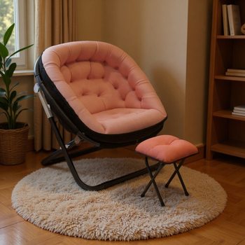 Leisure Folding Chair Student Dormitory Bedroom Sofa Leisure Single Bedroom Balcony Folding Backrest Recliner with Footrest