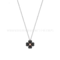 Four leaf clover white gold necklace