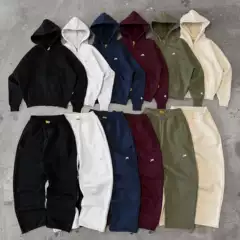 2026 New Trendy Brand Matching Style Solid Color Heavyweight Sweatshirt and Pants with Printed Logo American Street Hip-Hop Personalized Clothing