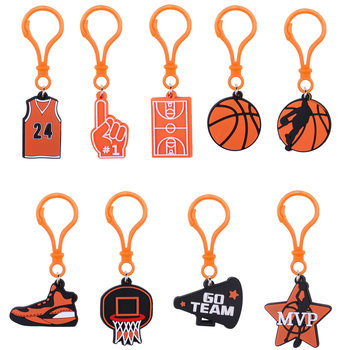 Basketball Plastic Lobster Clasp Keychain Cross-Border Spot Basketball Court Ball Keychain Gift Party Gift