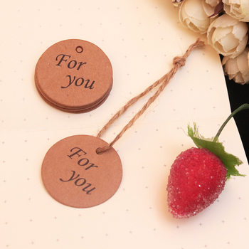 Round Kraft Paper Label Tag Card Gift Packaging Tag Hanging Card Brown Christmas Price Tag Instruction Card Wholesale