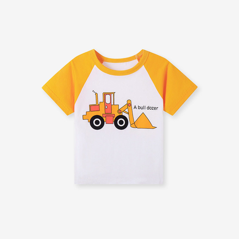 New Summer Kids' Short-sleeve T-shirt, Cartoon Baby Top, Cotton Crewneck Boys' T-shirt
