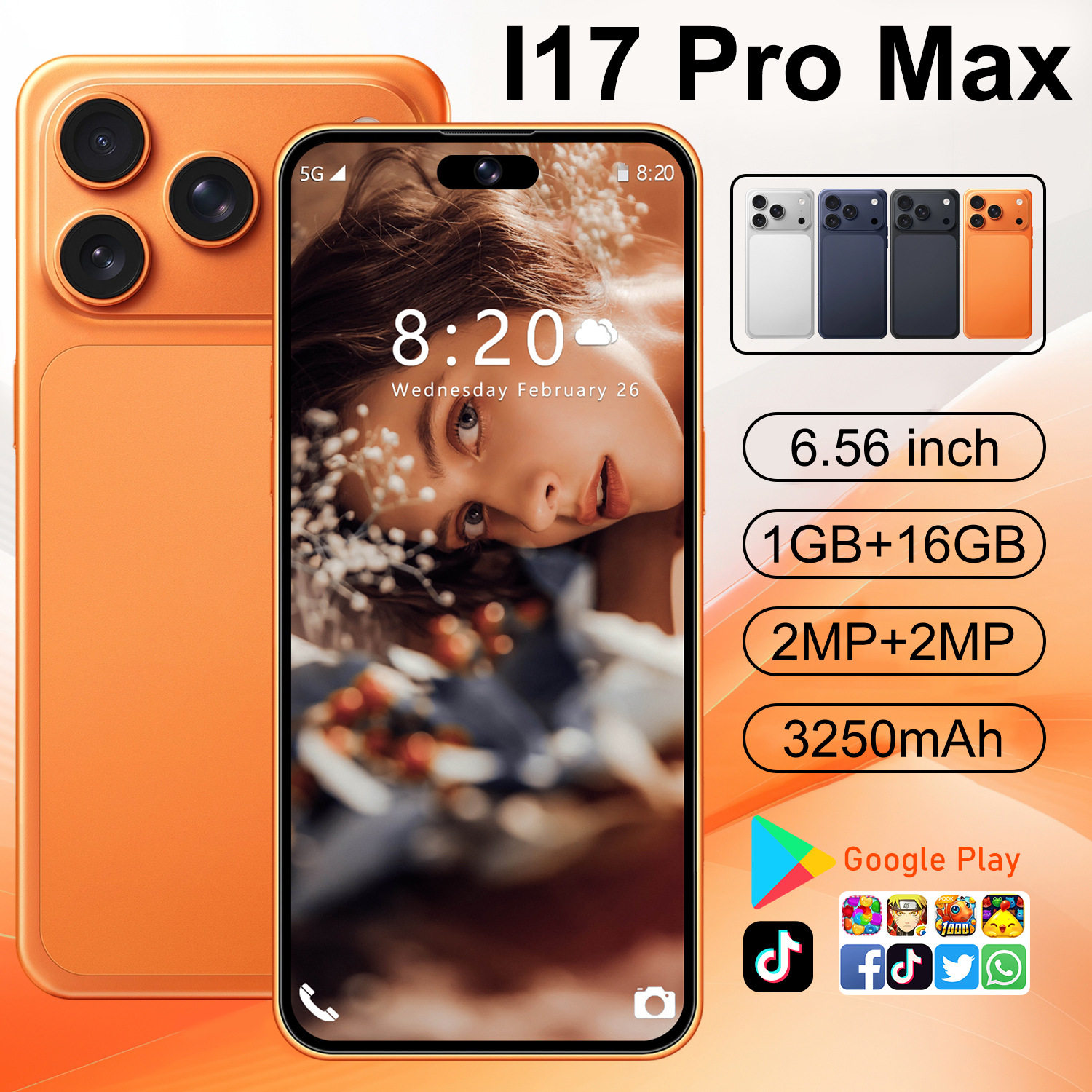 新款i17Promax跨境智能手机1+16G全新未拆封工厂直销低价批发代发