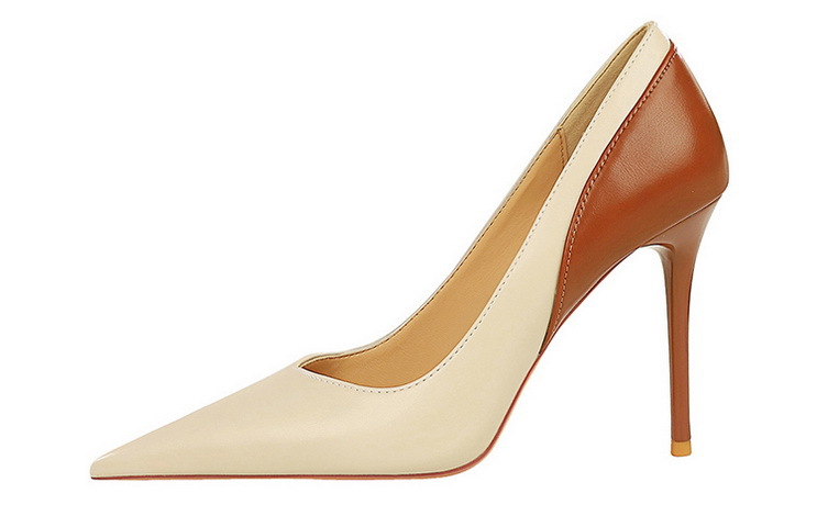 Stiletto heel banquet women's shoes shallow mouth pointed color matching spring and autumn new super high heel shoes 16 undefined