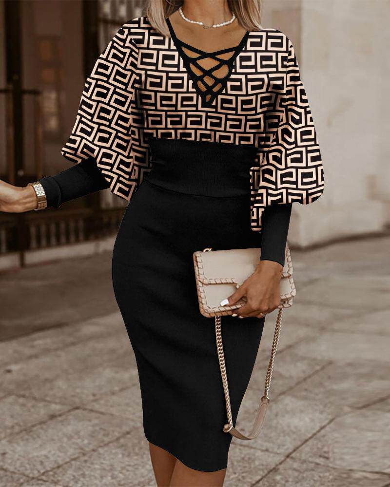 Long Sleeve V Neck Bodycon Dress Waist Defining Elegant Fit Soft Fabric Autumn Winter Fashion Wholesale Available