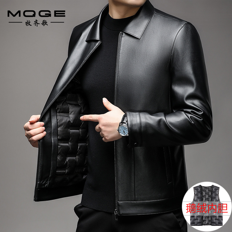 Áo Da Nam Hàng Mùa Xuân Thu Đông Trung Niên