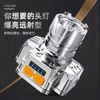 Strong Light Headlamp Led Lighting Long-Range Head-Mounted Flashlight Outdoor Headlamp Fishing Light Rechargeable Camera Style