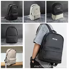 Factory Direct Sales Trendy Brand Fog Fear of Ess Waterproof Leather Backpack Preppy Style School Bag Computer Bag