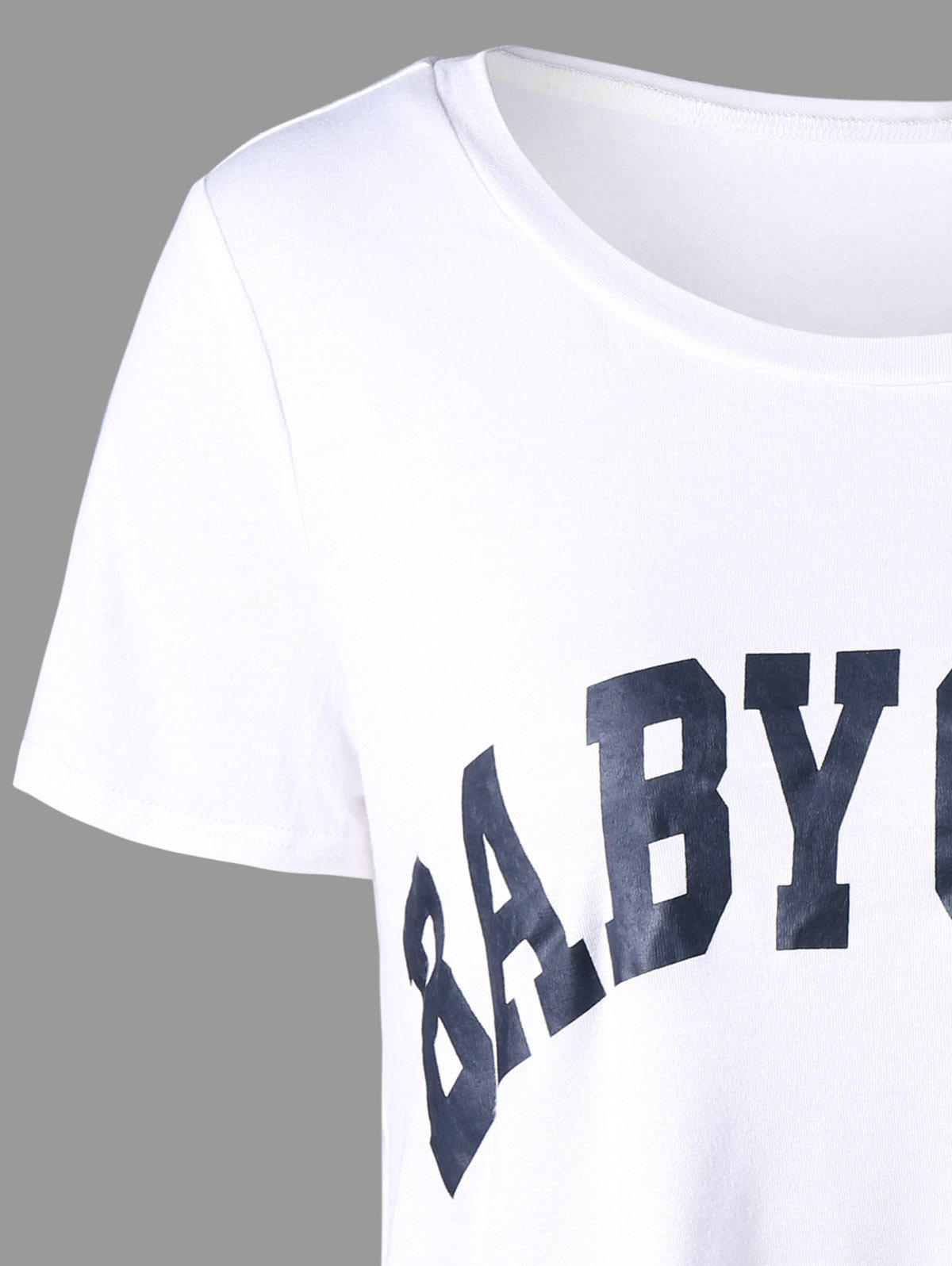 Womens Short Sleeve Cropped T Shirt Unique Letter Print Casual Style Perfect for Summer Outings Wholesale Available