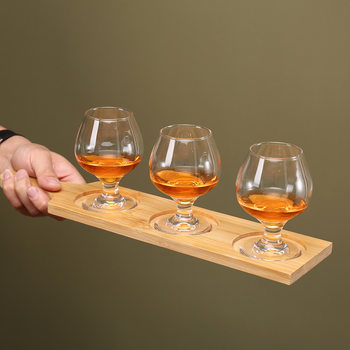 Bamboo and Wood Test Drinking Small Capacity Wine Glass Wooden Bracket Tray Tea Tray Bar Beer Tray Porous Tray