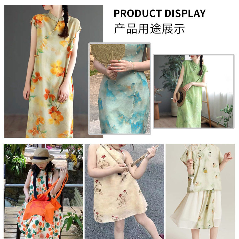 Jinse Vintage Cotton and Linen Fabric Gown Hanfu Cheongsam Dress Fabric Chinese Pattern Fabric Ramie Fabric