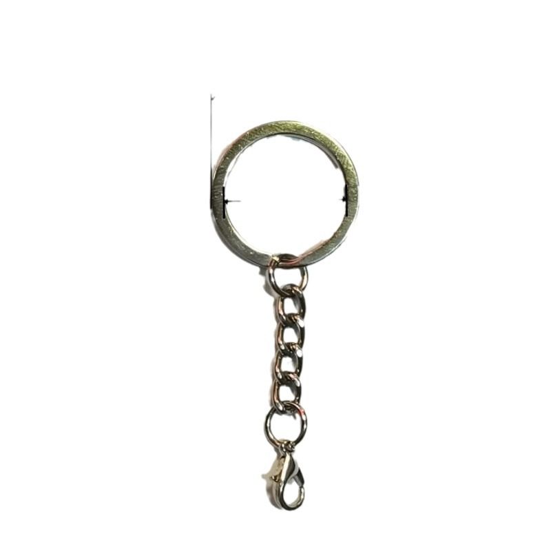 All-match metal round key ring with chain with lobster key ring with sheep eye nail key chain accessories