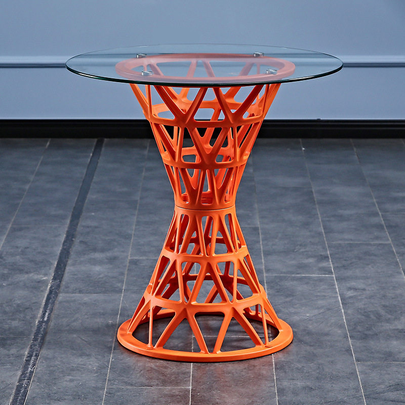 阳台小茶几圆形简易台小户型小圆桌钢化玻璃小圆桌子休闲桌椅套装