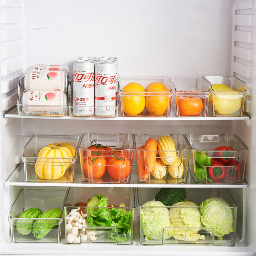 PET Transparent Refrigerator Storage Box Thickeneded Household Large-capacity Refrigerator Fruit and Vegetable Storage Drawer-type Fresh Storage Box