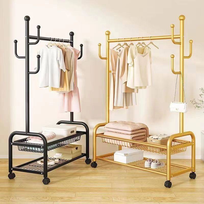 Drying Rack Floor Vertical Movable Thick Bold Drying Rack Indoor Simple Rod Coat Rack Clothes Rack