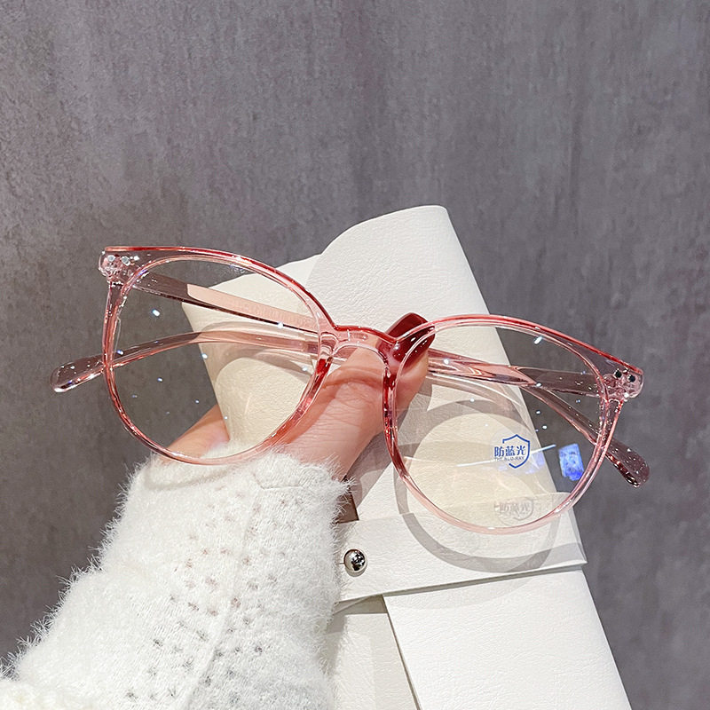Anti-Blue Light Korean Style Retro Round Frame Flat Mirror Retro Midin Natural Small Fresh Glasses Frame Light Fashionable Frame