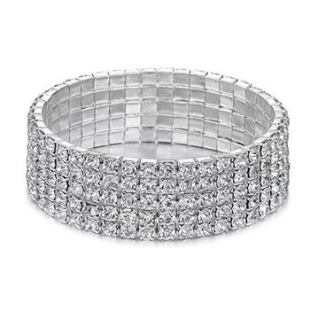 European and American Cross-Border Jewelry Bracelets, Simple Ins Style Girls' Row Bracelets, 8 Rows of Diamonds, Shiny Combination Hand Jewelry Wholesale