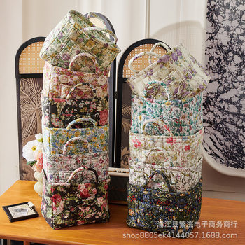Foreign Trade Export Home Fabric Storage Basket Korean Style Pastoral Style Portable Underwear Sundries Finishing Frame Machine Washing Storage Basket