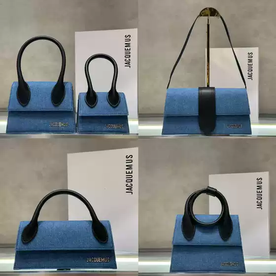 Niche jacquemus Design Small Square Bag Denim Series Fashionable All-match Handbag Crossbody Shoulder Bag Underarm Bag