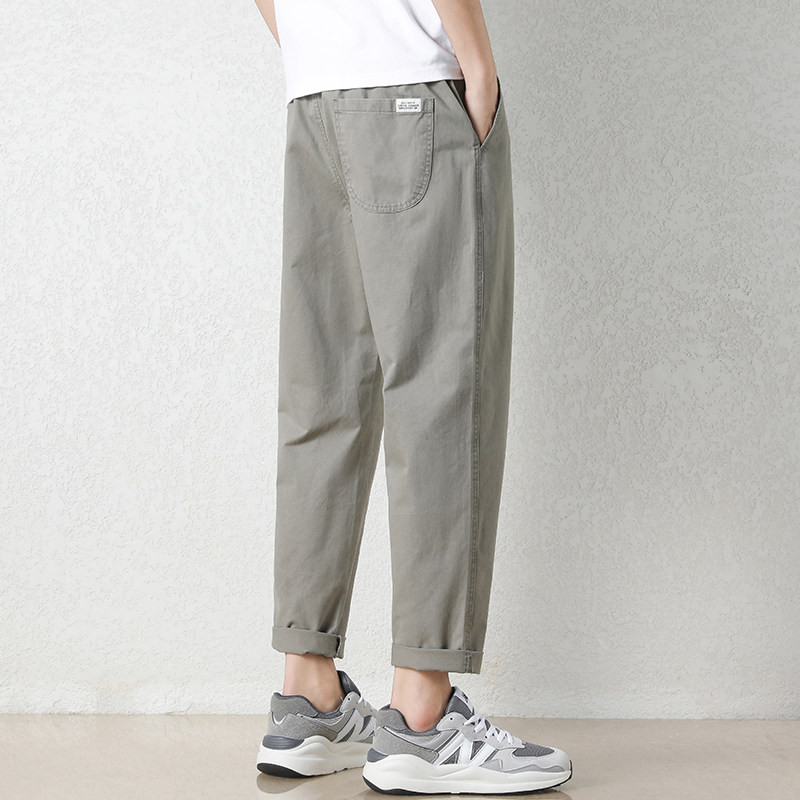 休闲裤子男士春夏季爆款宽松直筒2026新款工装潮牌九分运动长裤子