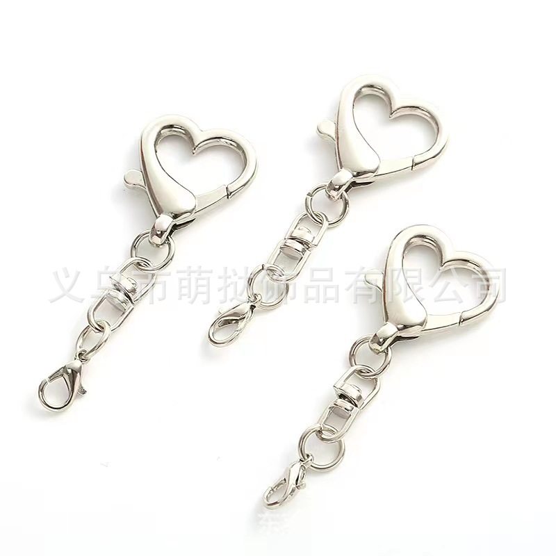 Zinc Alloy Heart-Shaped Buckle Doll Keychain Lobster Clasp Pendant Accessory DIY Gift Hook Christmas Limited Edition