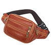 Men's Waist Bag New Top Leather Business Coin Purse Cowhide Waist Bag Large Capacity Yoga Sports Bag Waist Bag