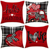 Timu Valentine's Day Pillow Red Love Printed Cushion Linen Pillow Cross-border Home Pillow Case Pillow Case