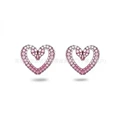 Love gradient swan rose gold stud earrings