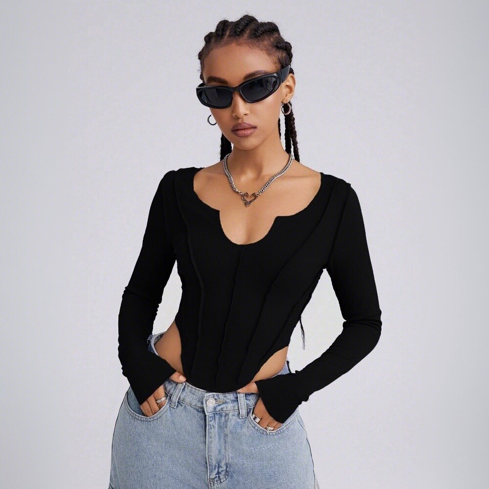 Womens Streetwear T Shirt Spring Summer Collection Fashionable Reverse Stitch Design Wholesale Available