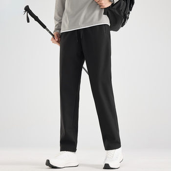 Autumn and Winter New Outdoor Sports Jacket Pants for Men, Fleece Windproof Casual Pants, Graphene Thermal Couple Softshell Pants for Women