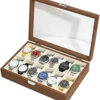 Walnut Wood Grain Watch Box, Watch Storage and Display Box, Integrated Watch Case, Detachable, Dustproof, Light Luxury Watch Box