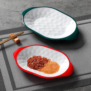 Xiangyuan Melamine Tableware Plate Commercial Rice Bowel Plate Imitation Porcelain Grilled Skewers Barbecue Seasoning Plate Dip Dip Plate