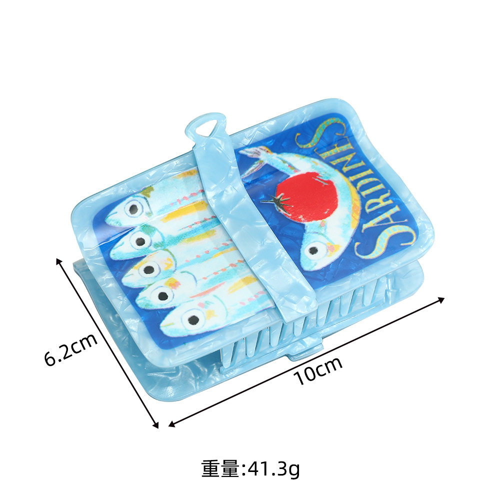 新款创意方形小鱼抓夹可爱高颜值女式后脑勺盘发鲨鱼夹厂家批发